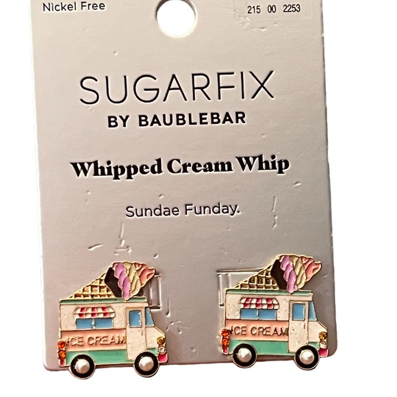 SUGAR FIX by BaubleBar Sundae Funday Pink and Green Ice Cream Truck Earrings - Picture 1 of 1